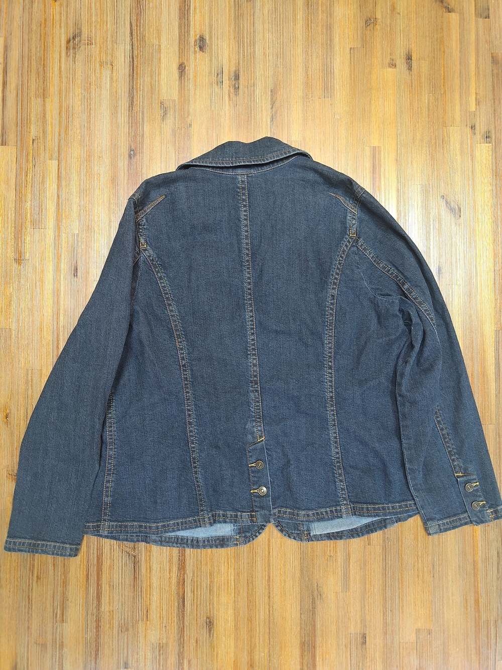 Venezia Denim Blazer Jacket Blue Button Front Tailored Plus Sz 18/20 Stretch - Picture 4 of 6